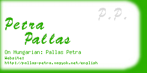 petra pallas business card